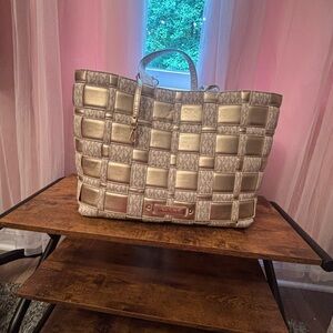 Michael Kors Gold and Silver Woven Tote